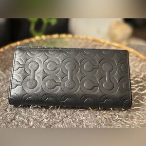 🖤 Coach Signature Leather Wallet • Classic Black • Minimalist Everyday Organizer